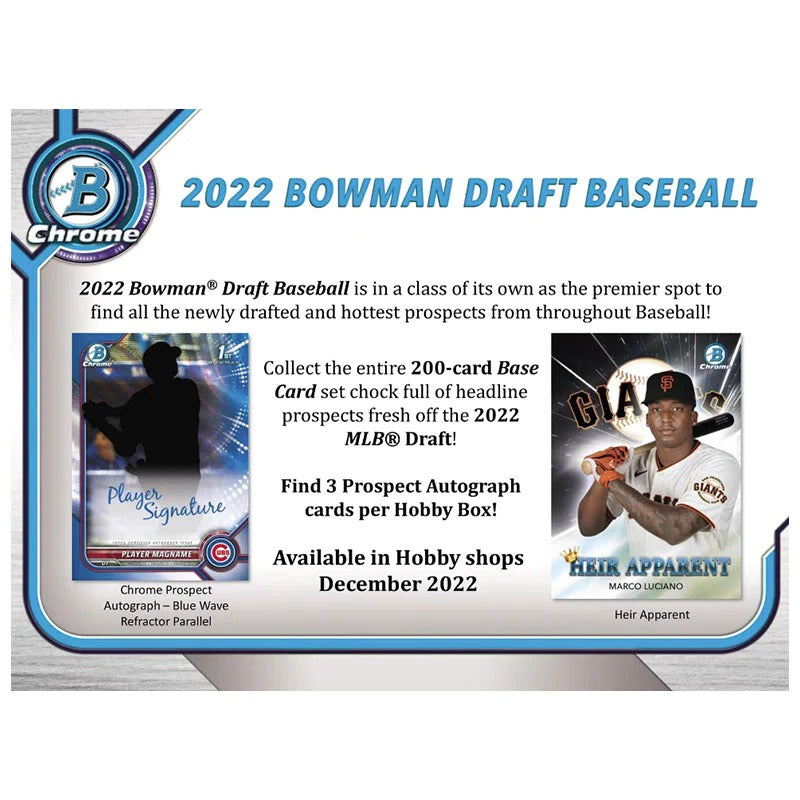 2022 Bowman Draft Baseball Jumbo Hobby 8 Box Case