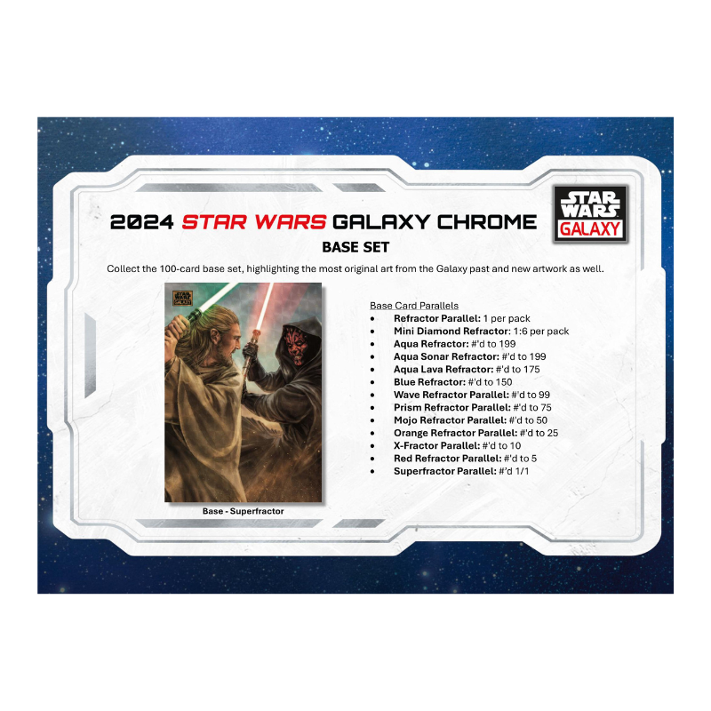 2024 Topps Star Wars Chrome Galaxy Hobby 12 Box Case