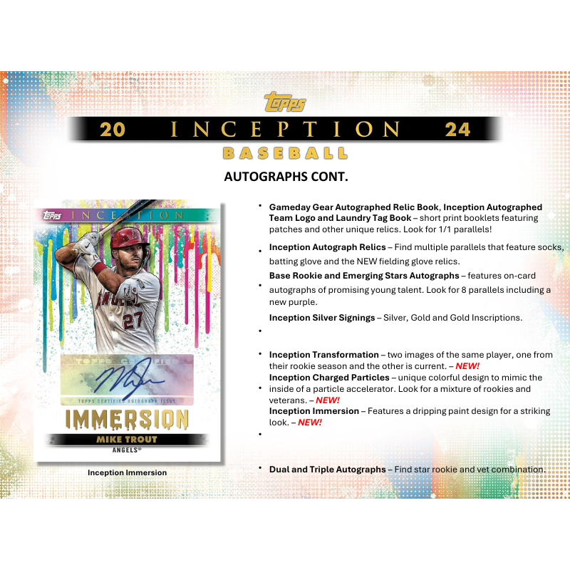 2024 Topps Inception Baseball Hobby 8 Box Case