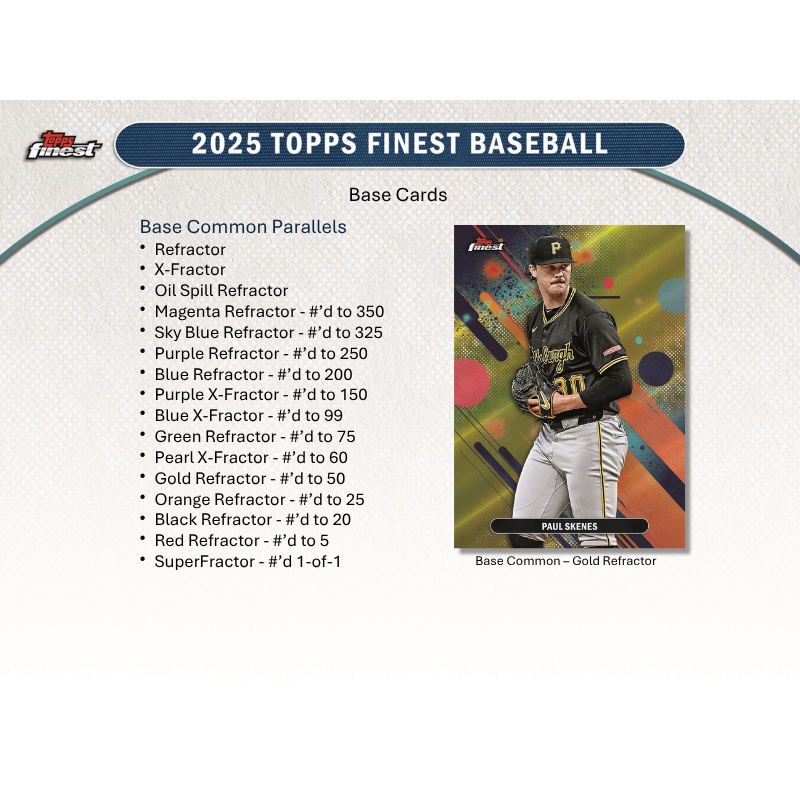 2025 Topps Finest Baseball Hobby 8 Box Case